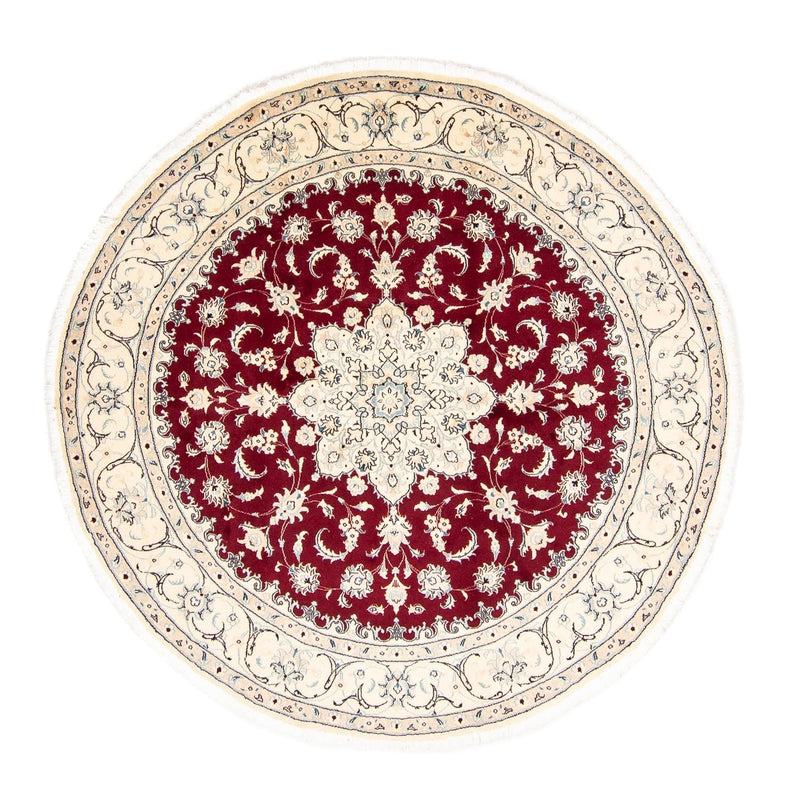 Dywan perski - Nain okrągły  - 245 x 245 cm - ciemna czerwień
