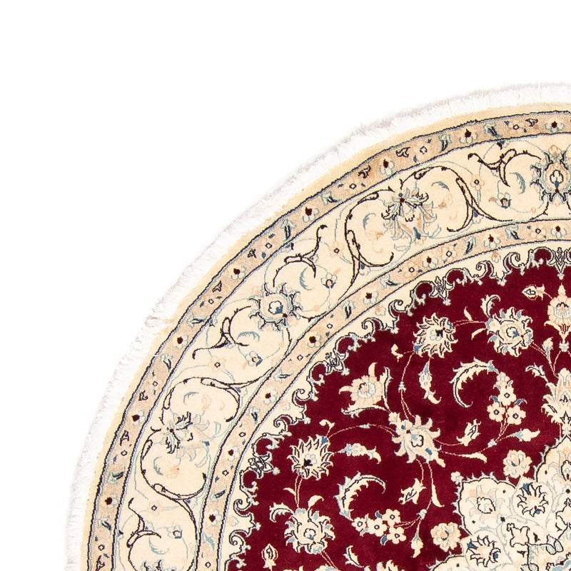 Dywan perski - Nain okrągły  - 245 x 245 cm - ciemna czerwień