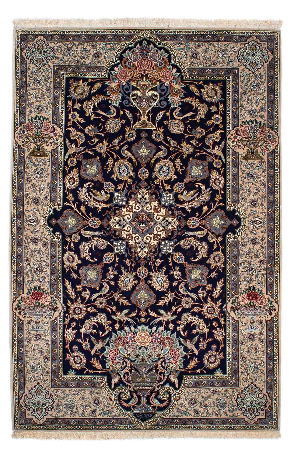 Dywan perski - Isfahan - Premium - 235 x 160 cm - ciemnoniebieski