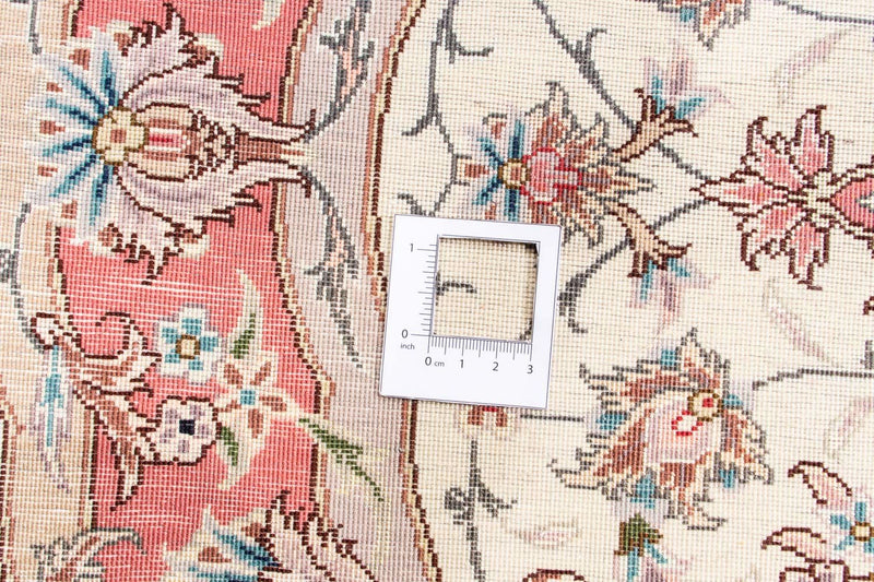 Dywan perski - Tabriz - Królewski okrągły  - 98 x 98 cm - beżowy