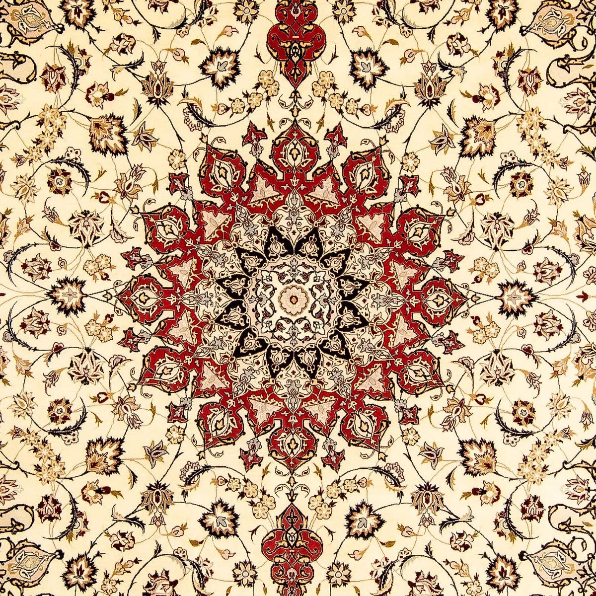 Dywan perski - Tabriz - Królewski - 348 x 254 cm - beżowy