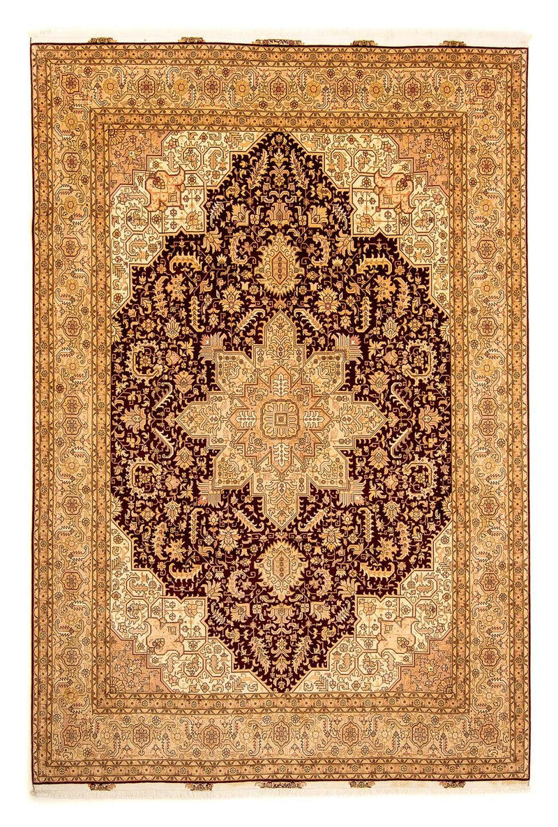 Dywan perski - Tabriz - Królewski - 346 x 245 cm - jasnobrązowy