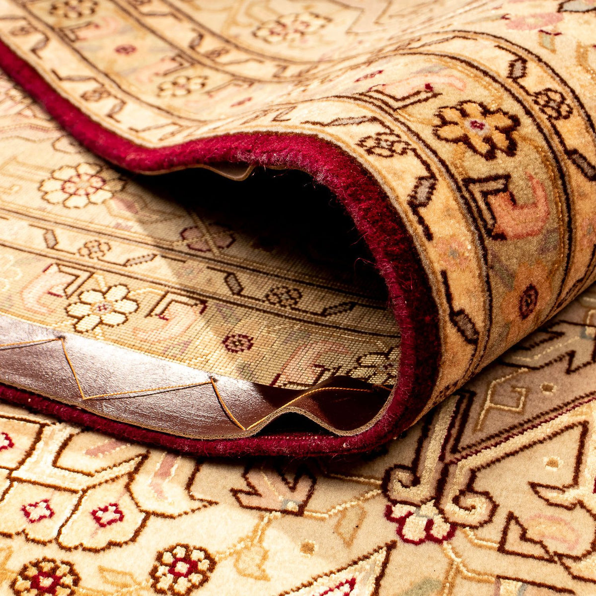 Dywan perski - Tabriz - Królewski - 346 x 245 cm - jasnobrązowy