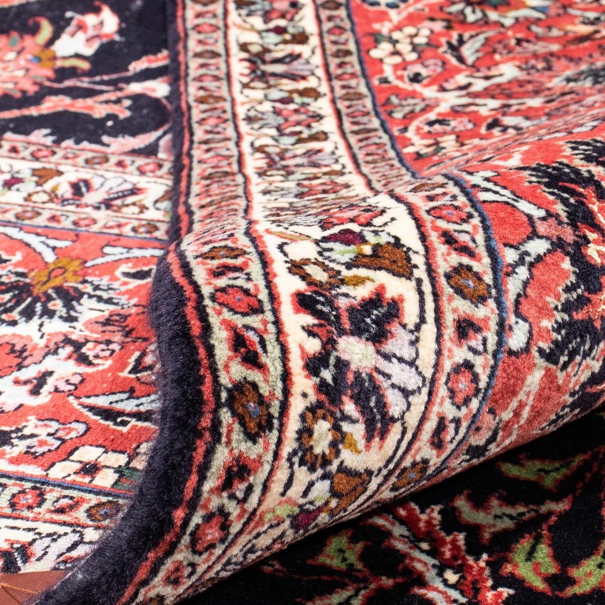 Dywan perski - Bijar - 350 x 257 cm - ciemnoniebieski