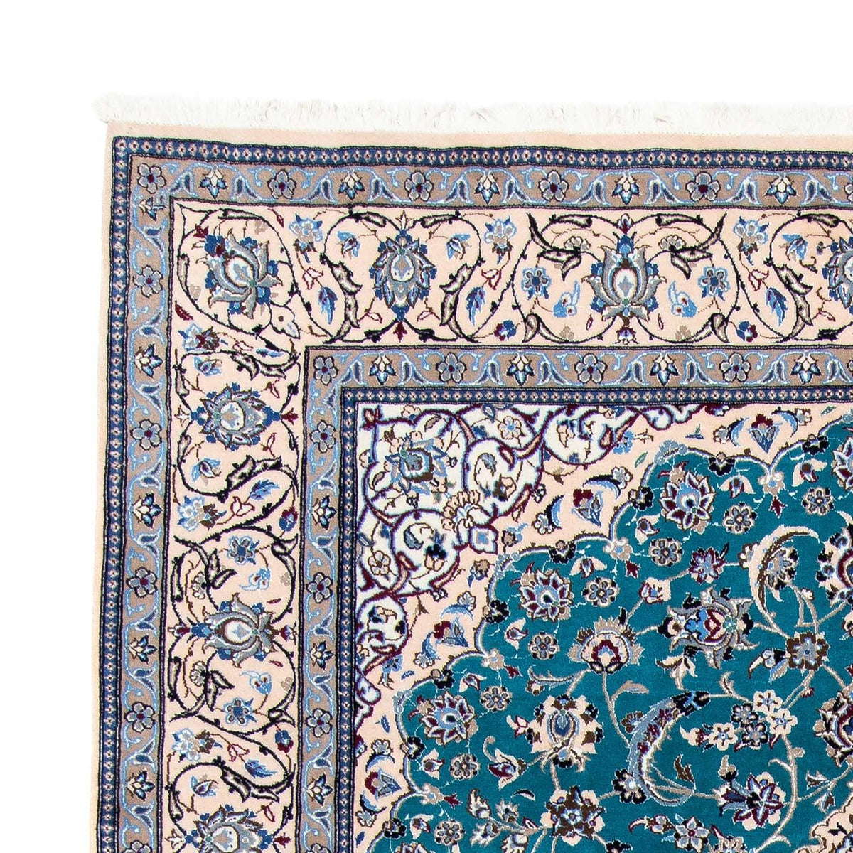 Dywan perski - Nain - Premium - 305 x 201 cm - morski błękit