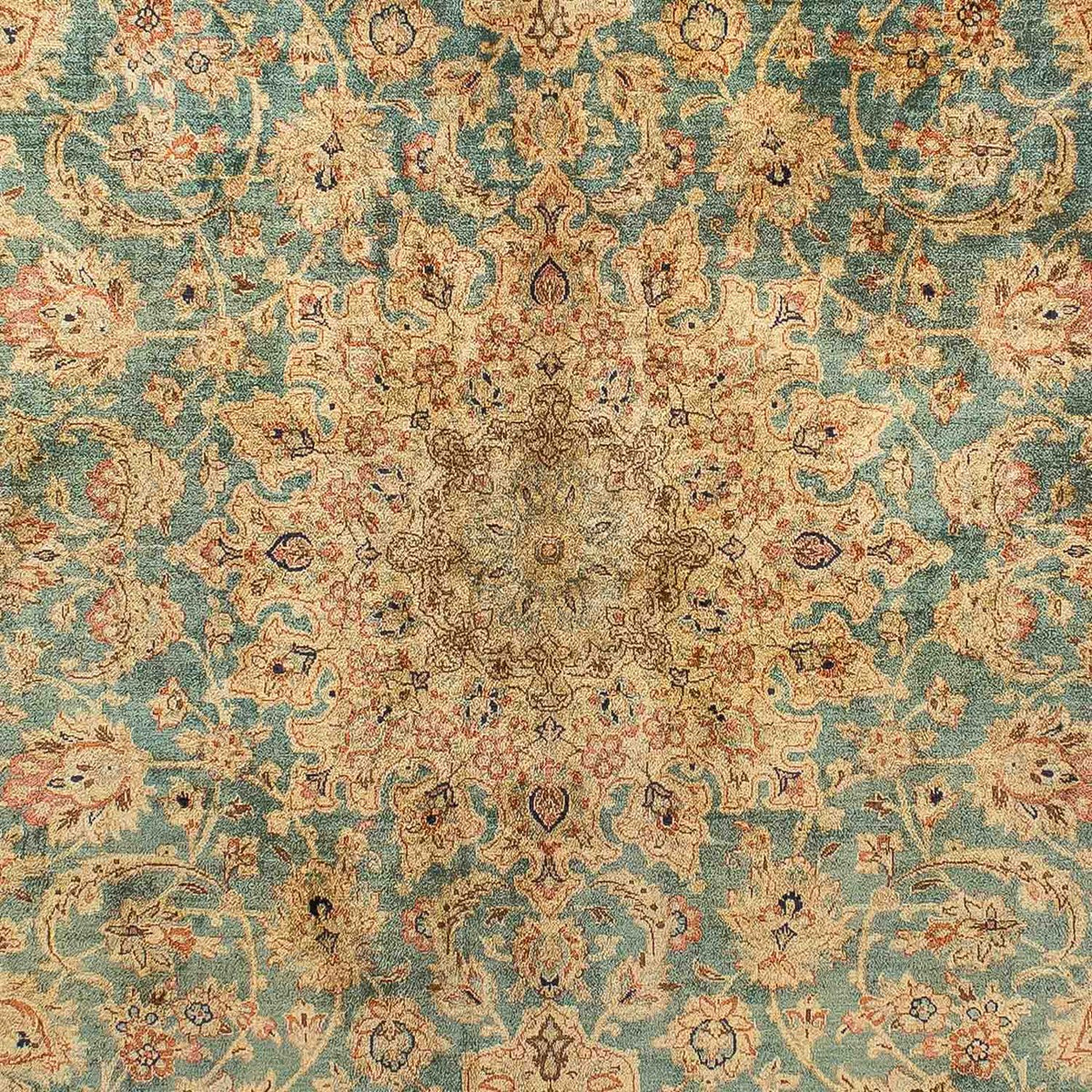 Jedwabny dywan - Ghom Silk - Premium - 216 x 132 cm - ciemnoniebieski