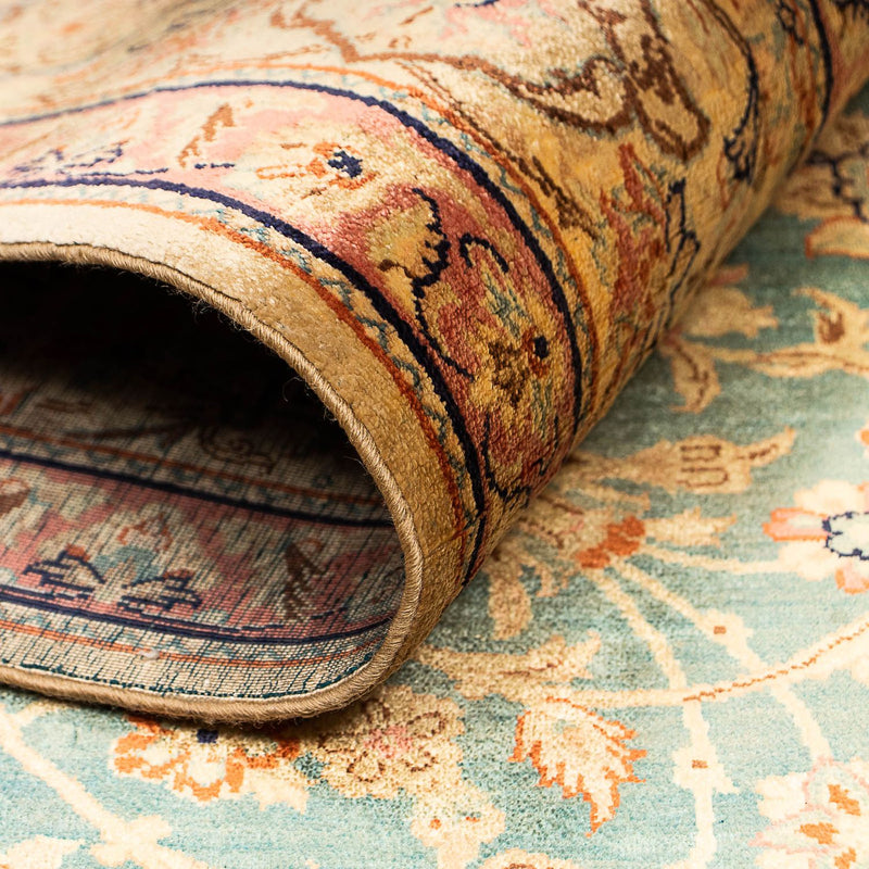 Jedwabny dywan - Ghom Silk - Premium - 216 x 132 cm - ciemnoniebieski