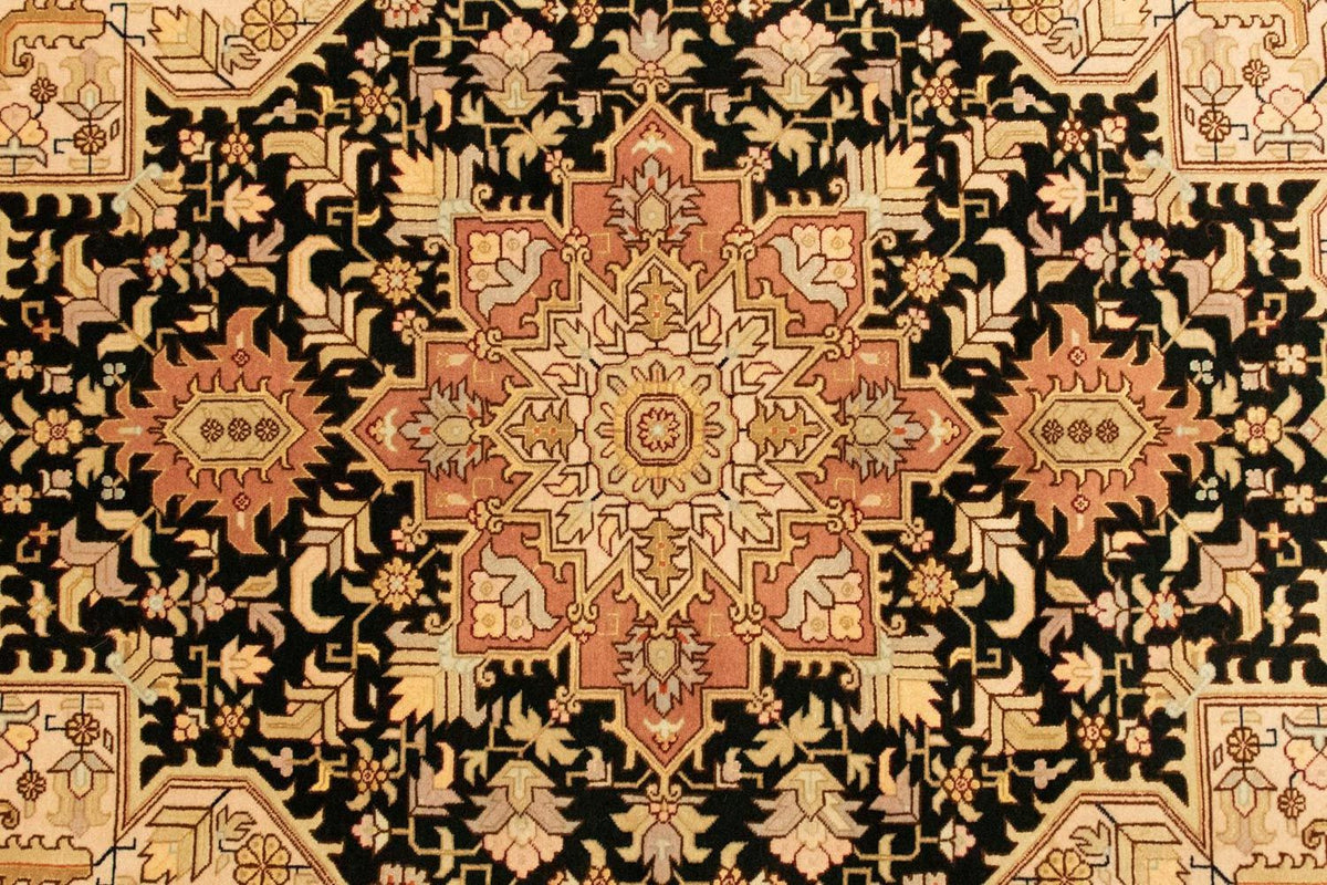 Dywan perski - Tabriz - Królewski - 142 x 100 cm - czarny
