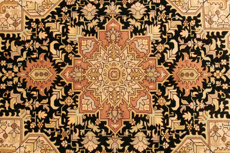 Dywan perski - Tabriz - Królewski - 142 x 100 cm - czarny