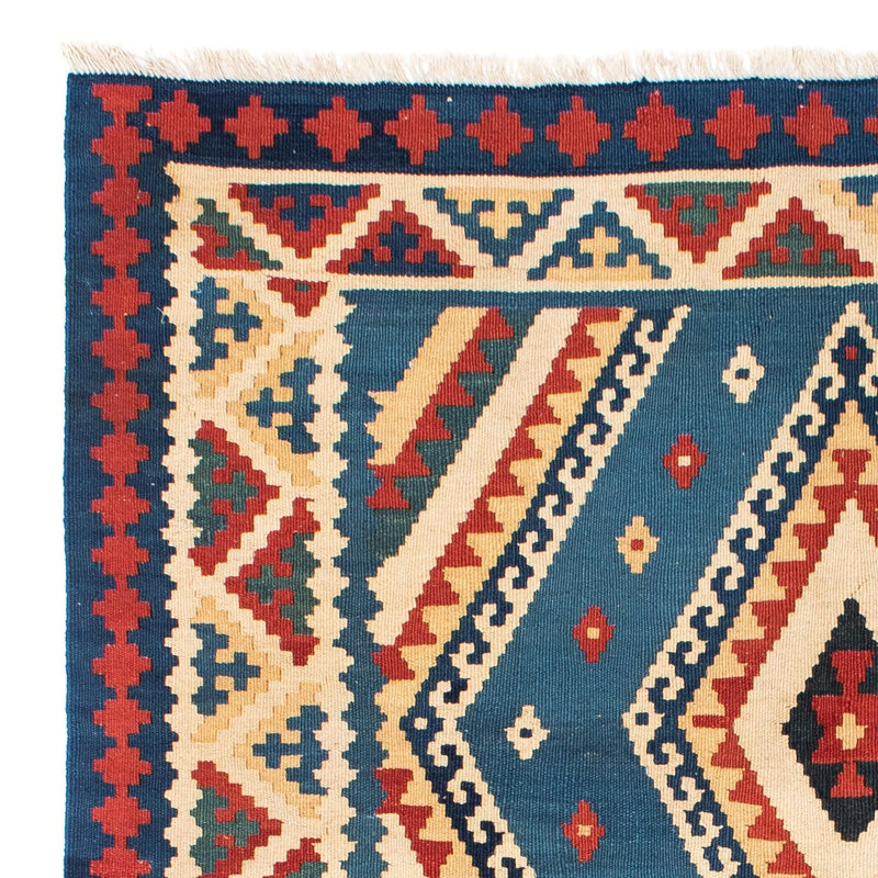 Dywan Kelim - Orientalny - 193 x 152 cm - niebieski