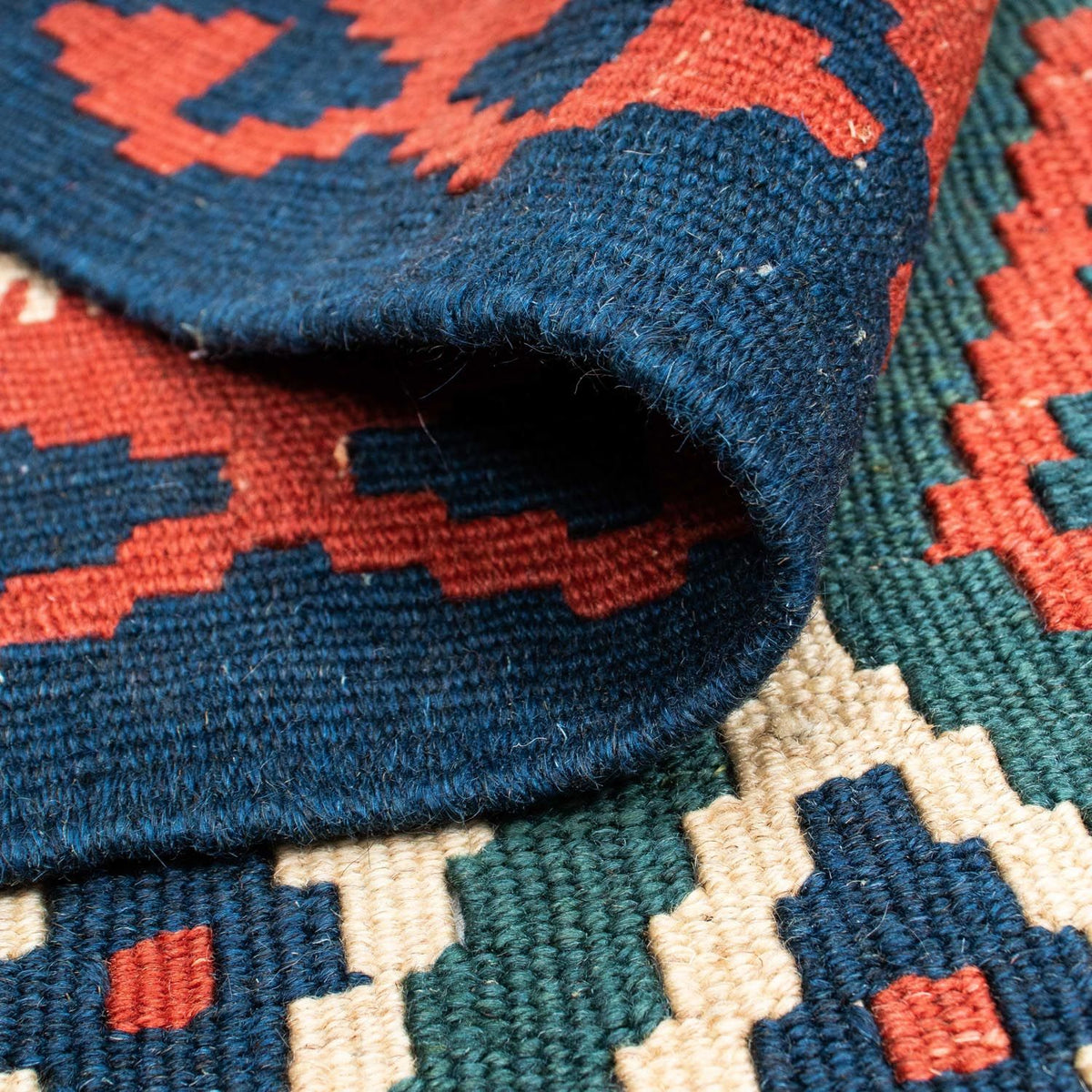 Dywan Kelim - Orientalny - 193 x 131 cm - niebieski