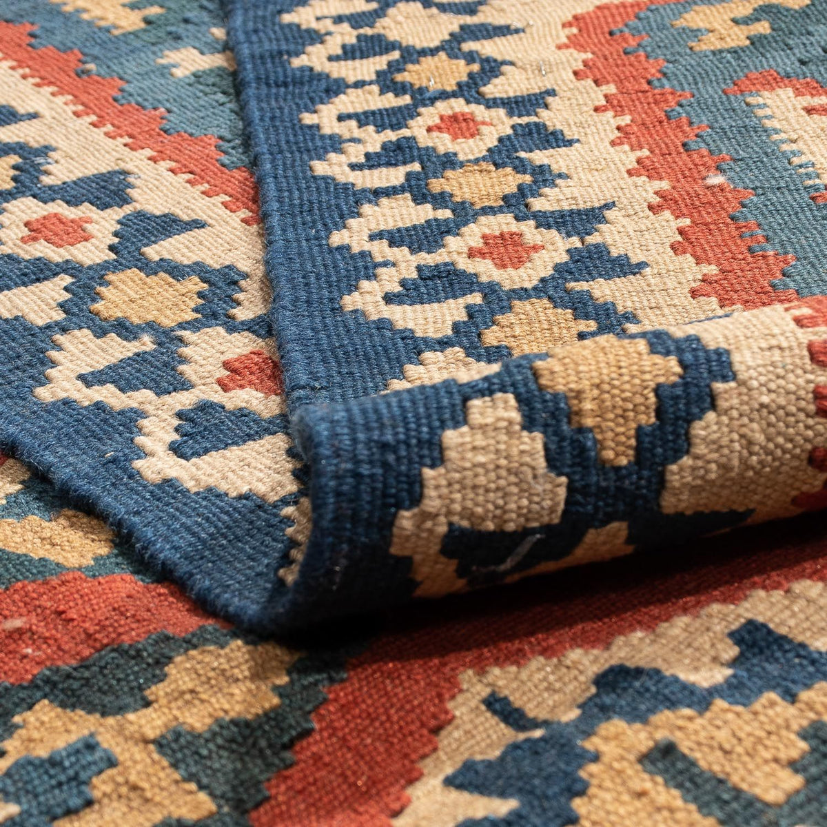 Dywan Kelim - Orientalny - 213 x 165 cm - ciemna czerwień