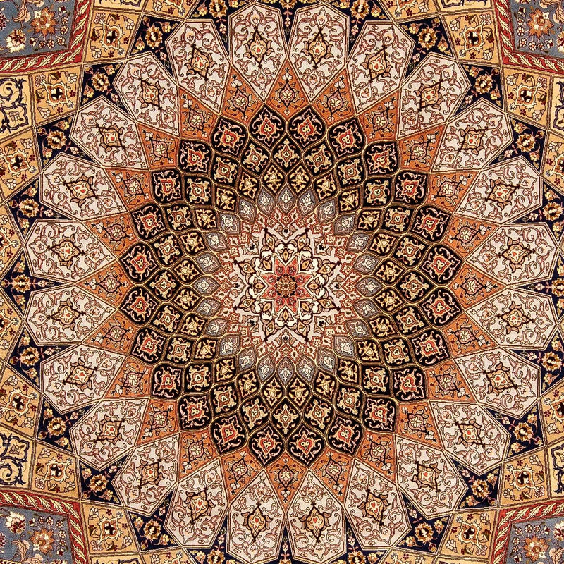 Dywan perski - Tabriz - Królewski - 358 x 253 cm - jasnobrązowy