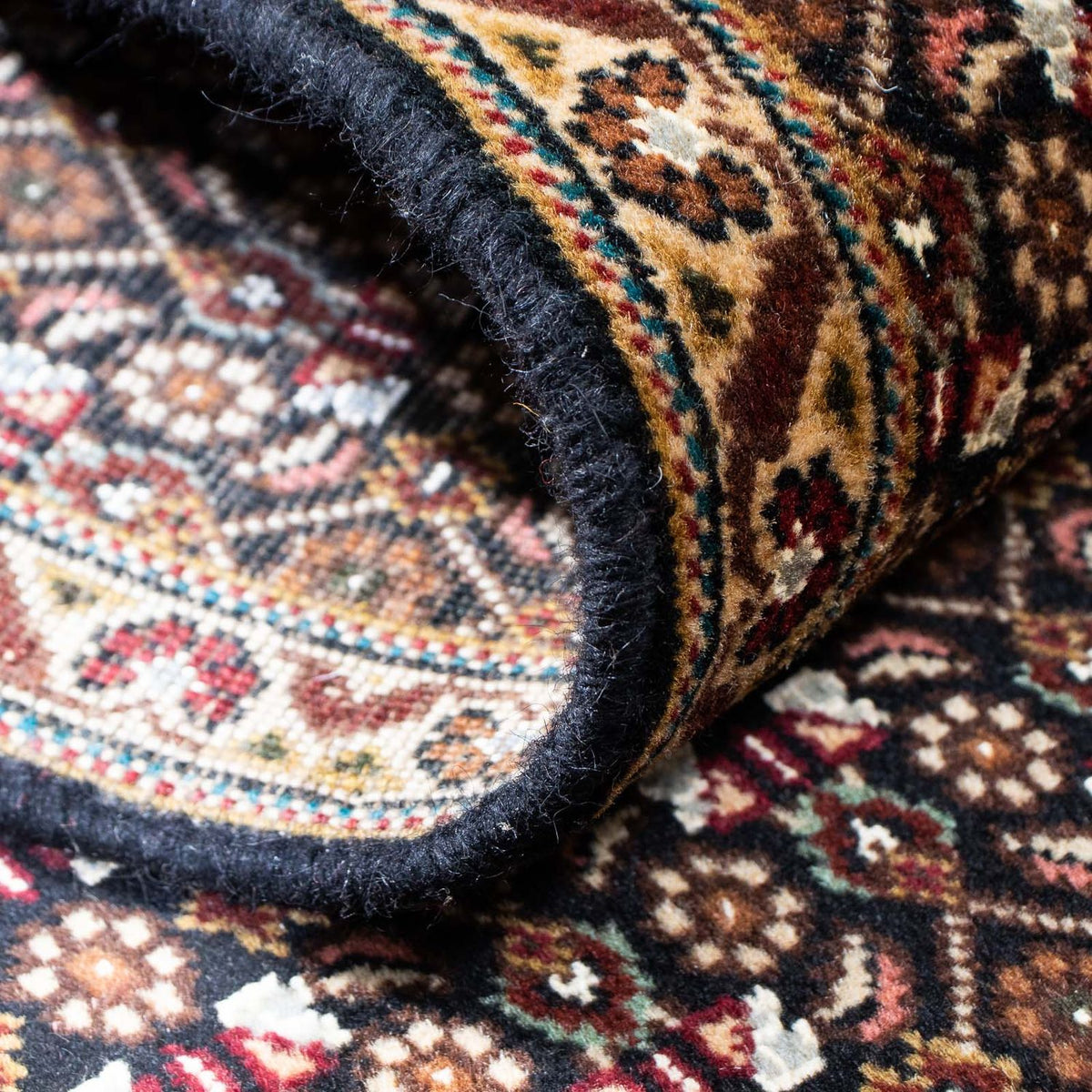 Biegacz Dywan perski - Tabriz - 204 x 74 cm - ciemnoniebieski