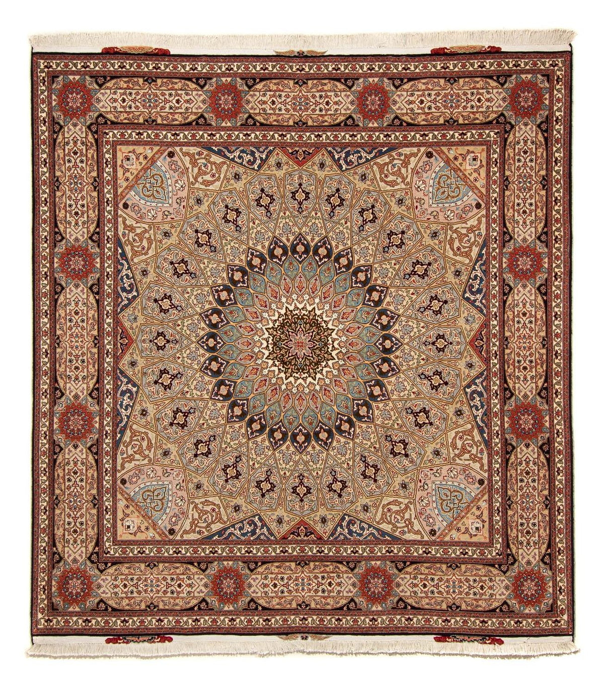 Dywan perski - Tabriz - Królewski kwadratowy  - 206 x 204 cm - wielokolorowy