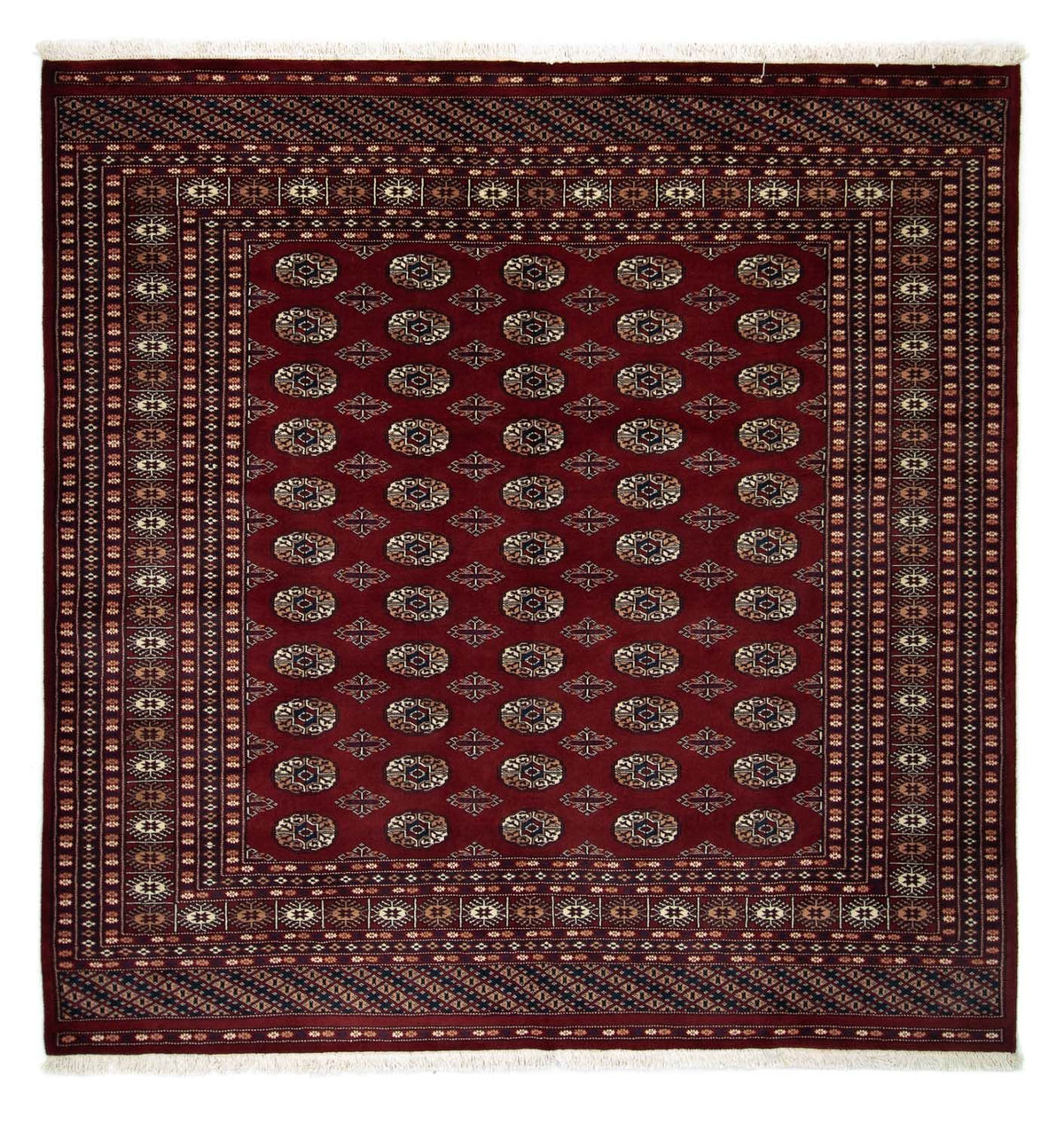 Afgański dywan - Bukhara kwadratowy  - 207 x 204 cm - czerwony