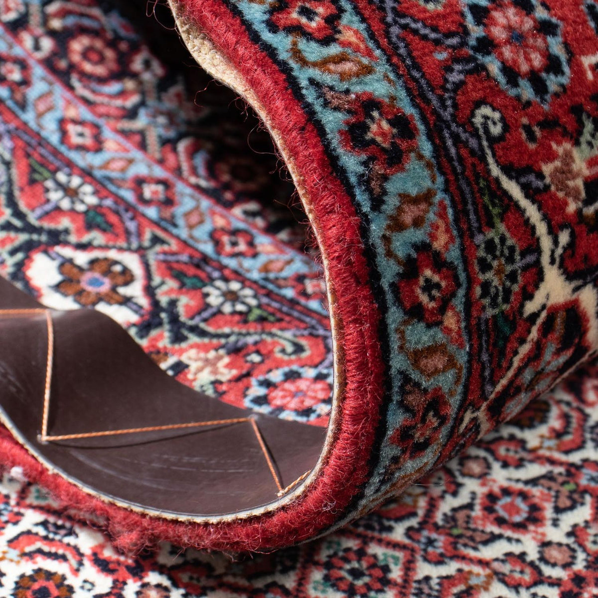 Biegacz Dywan perski - Bijar - 318 x 83 cm - beżowy