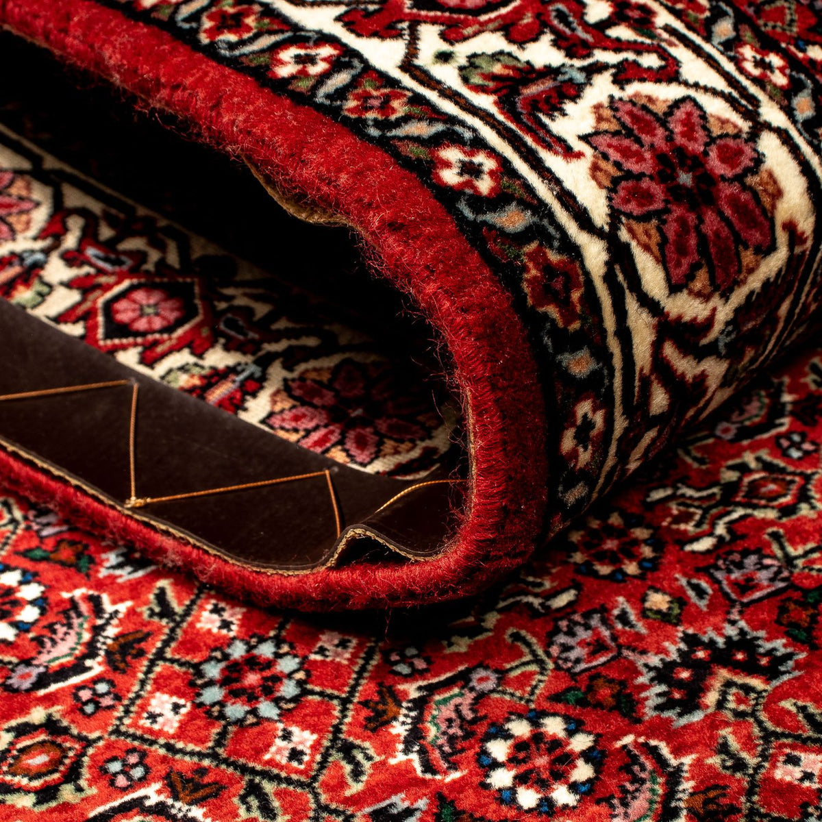 Biegacz Dywan perski - Bijar - 296 x 82 cm - ciemna czerwień