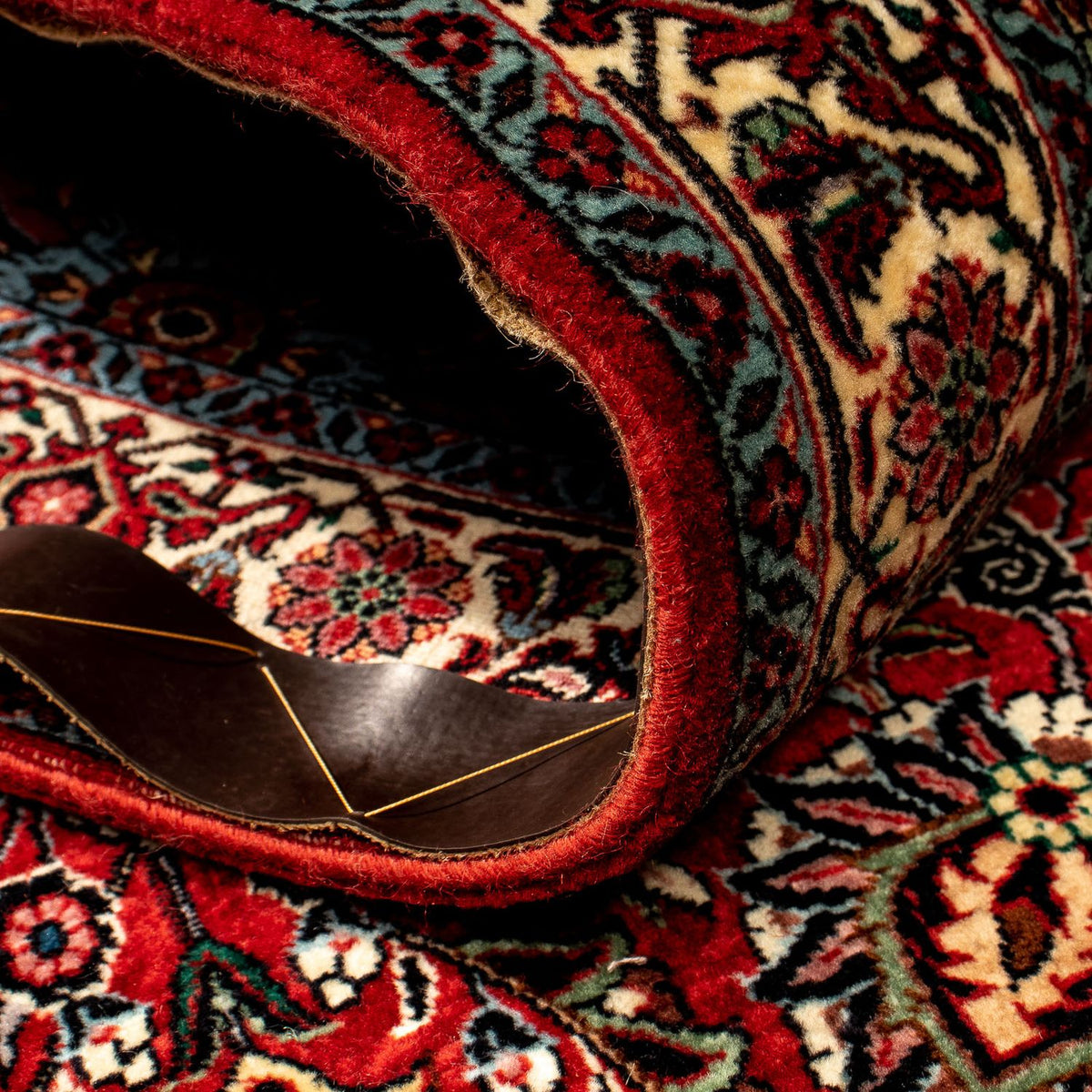 Biegacz Dywan perski - Bijar - 298 x 83 cm - ciemna czerwień