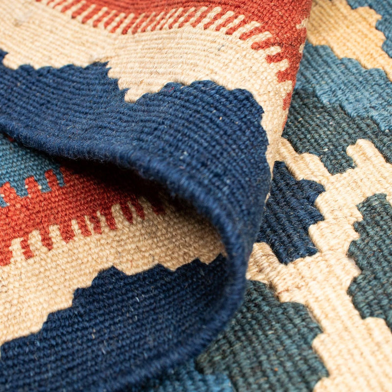 Dywan Kelim - Orientalny - 174 x 148 cm - niebieski