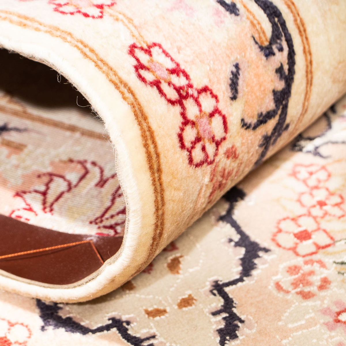 Biegacz Dywan perski - Tabriz - Królewski - 306 x 74 cm - beżowy