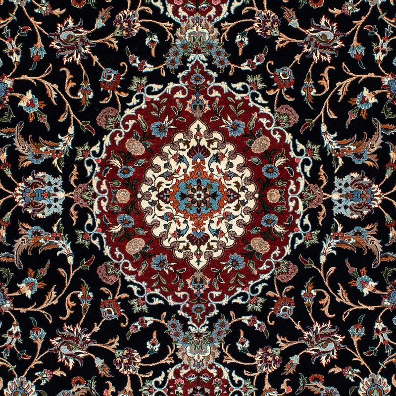 Dywan perski - Ghom - 213 x 141 cm - ciemnoniebieski