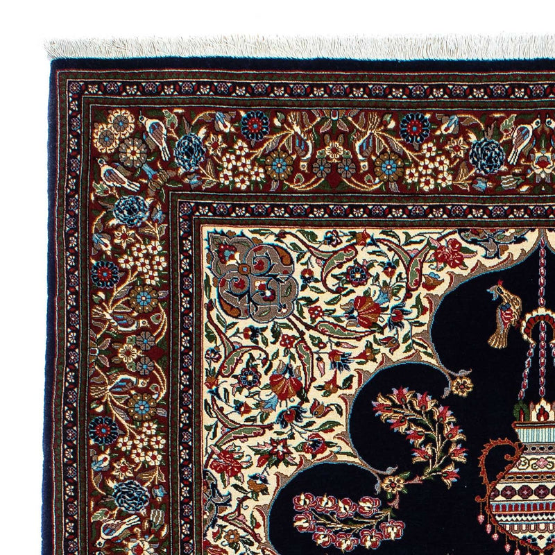 Dywan perski - Ghom - 210 x 139 cm - ciemnoniebieski