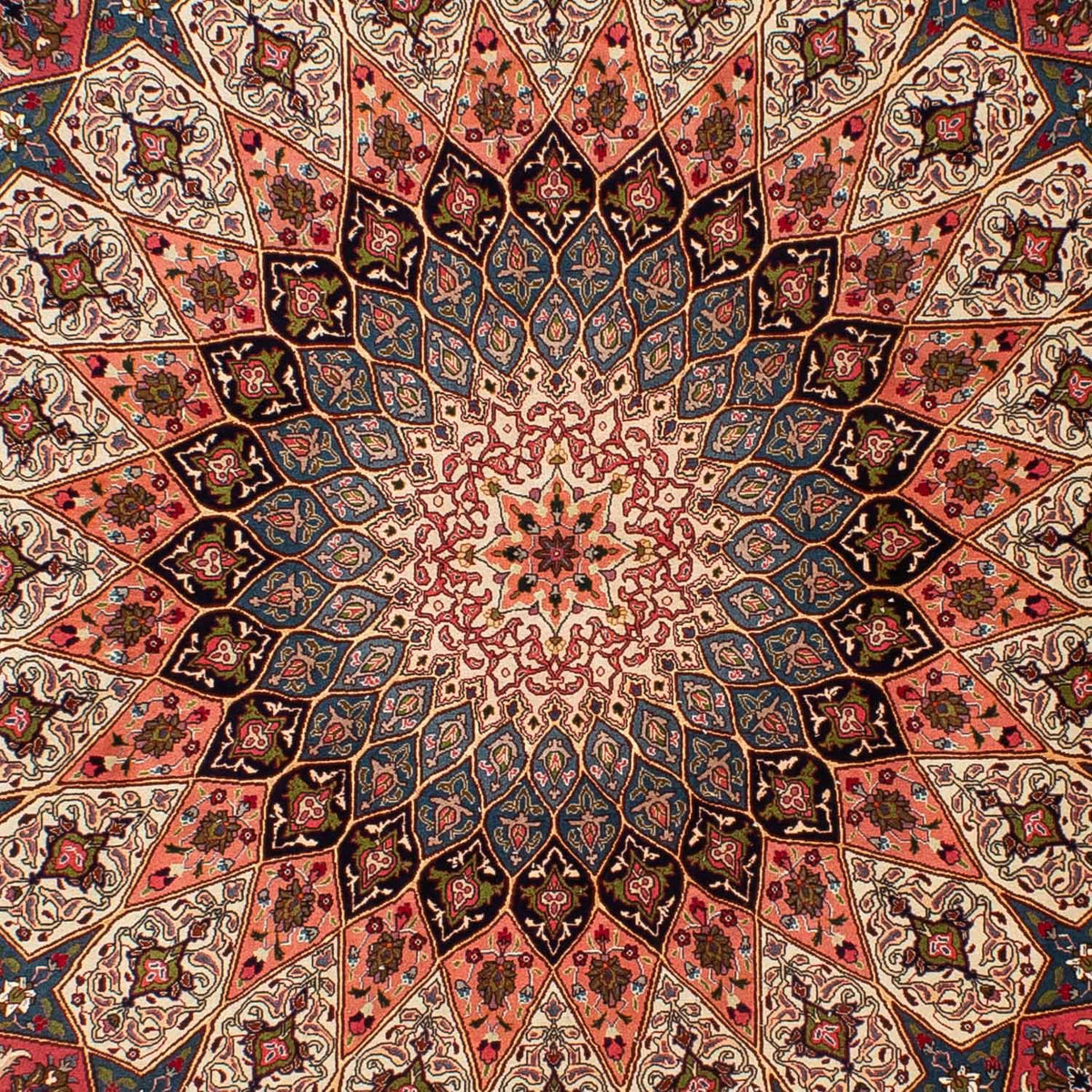 Dywan perski - Tabriz - Królewski okrągły  - 250 x 250 cm - wielokolorowy