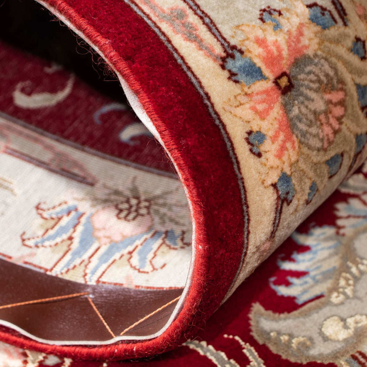 Biegacz Dywan perski - Tabriz - Królewski - 213 x 83 cm - ciemna czerwień