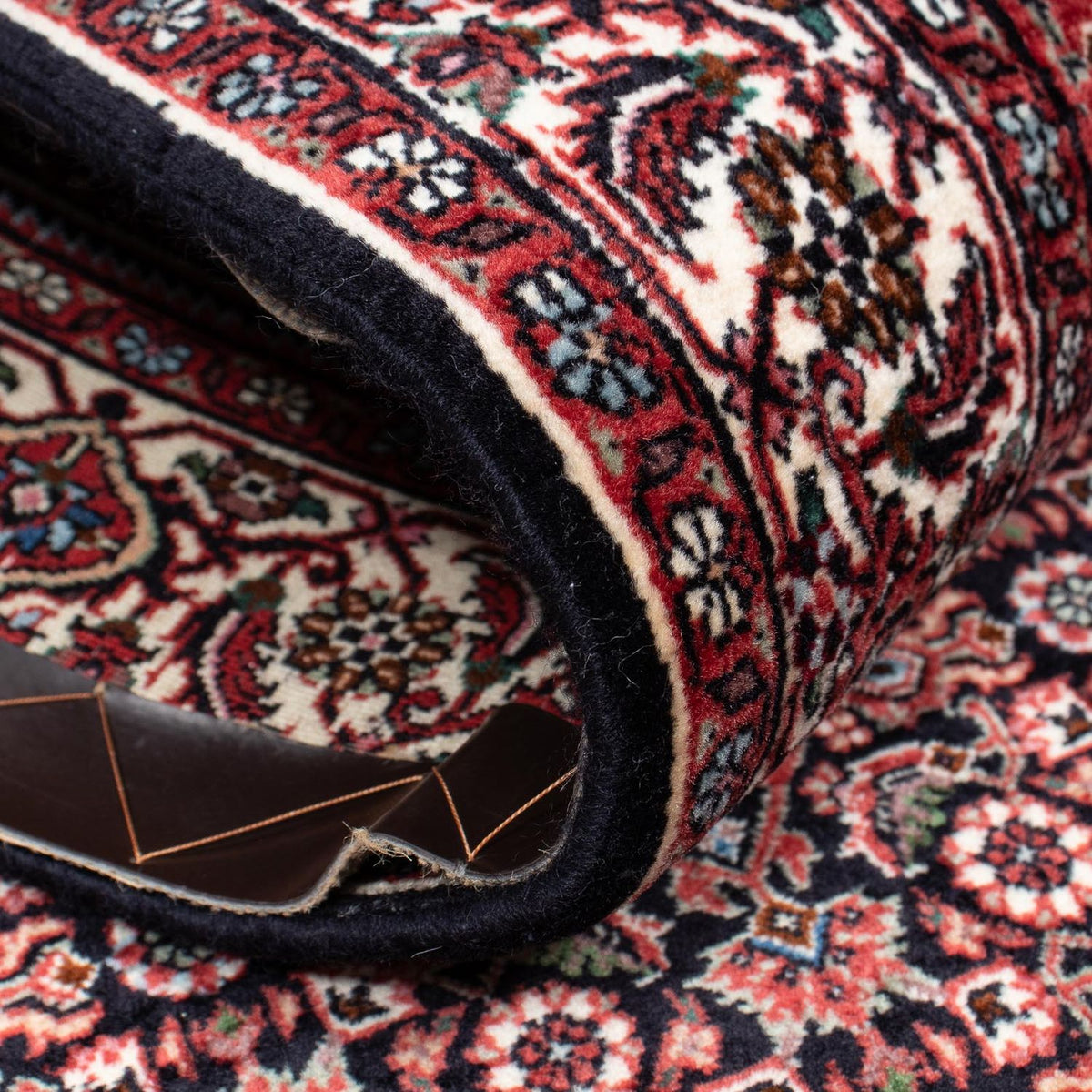 Biegacz Dywan perski - Bijar - 203 x 100 cm - ciemnoniebieski