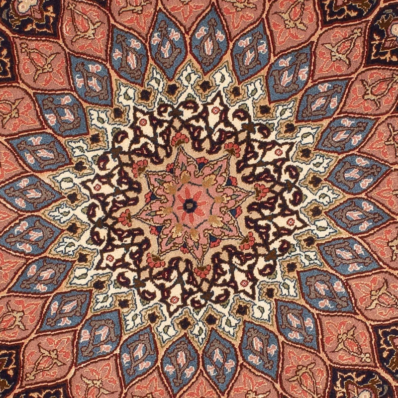 Dywan perski - Tabriz - Królewski okrągły  - 150 x 150 cm - brązowy