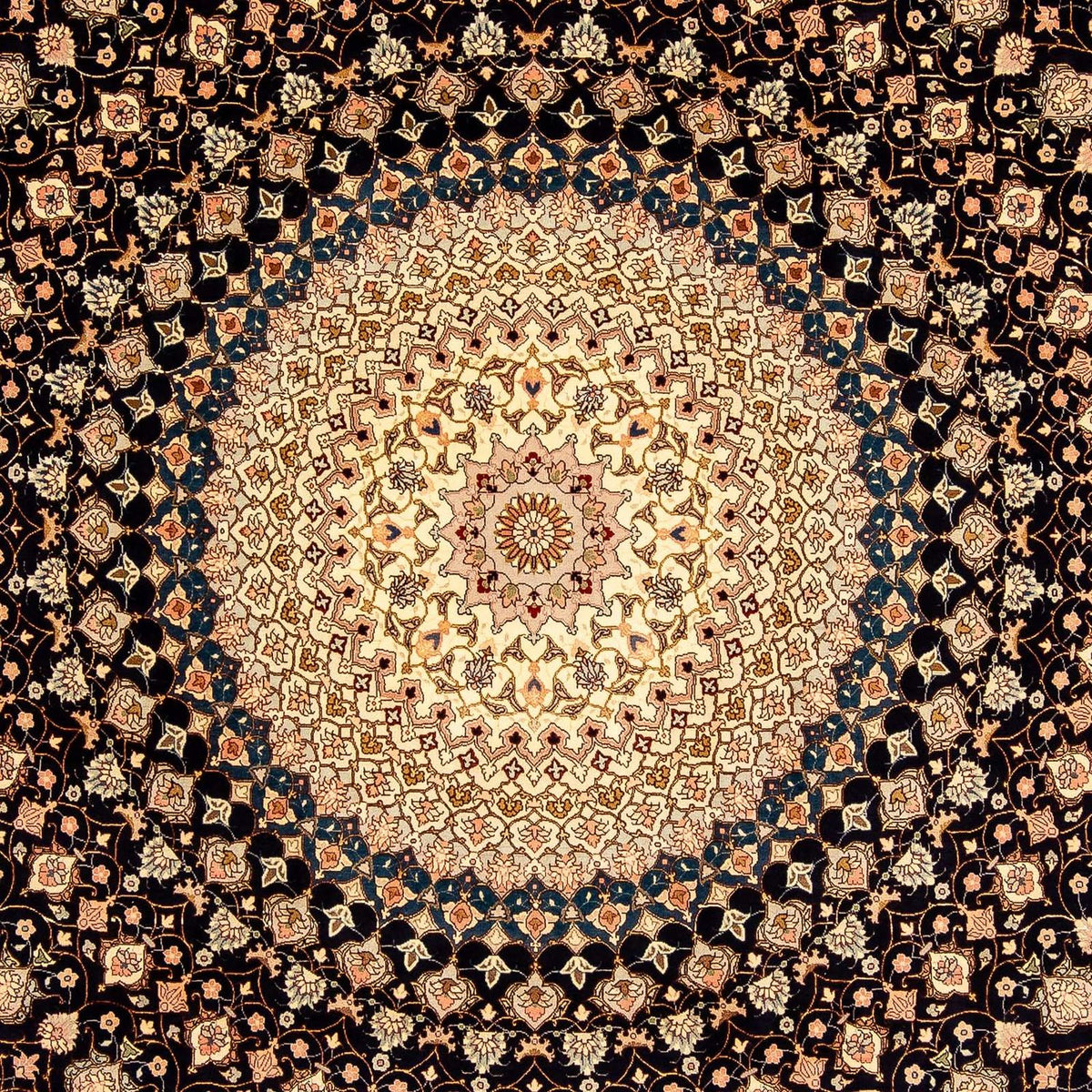 Dywan perski - Tabriz - Królewski - 338 x 248 cm - ciemnoniebieski