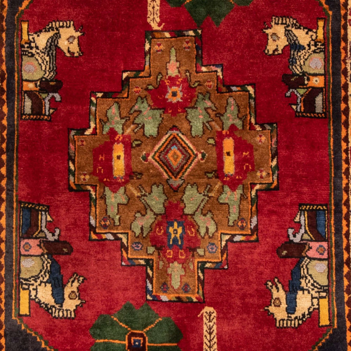 Perski dywan - Nomadyczny - 188 x 108 cm - czerwony