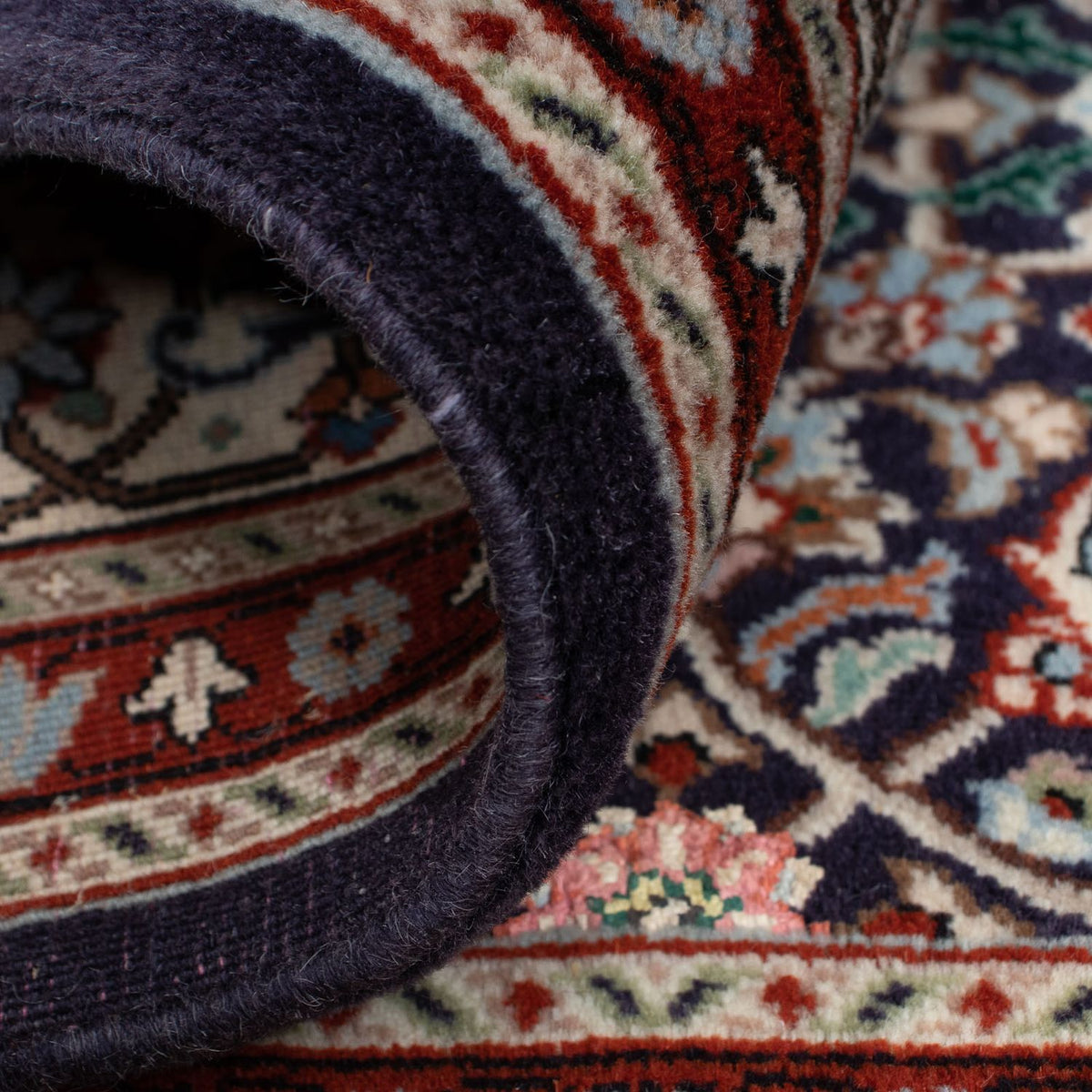 Dywan perski - Klasyczny kwadratowy  - 100 x 100 cm - ciemnoniebieski