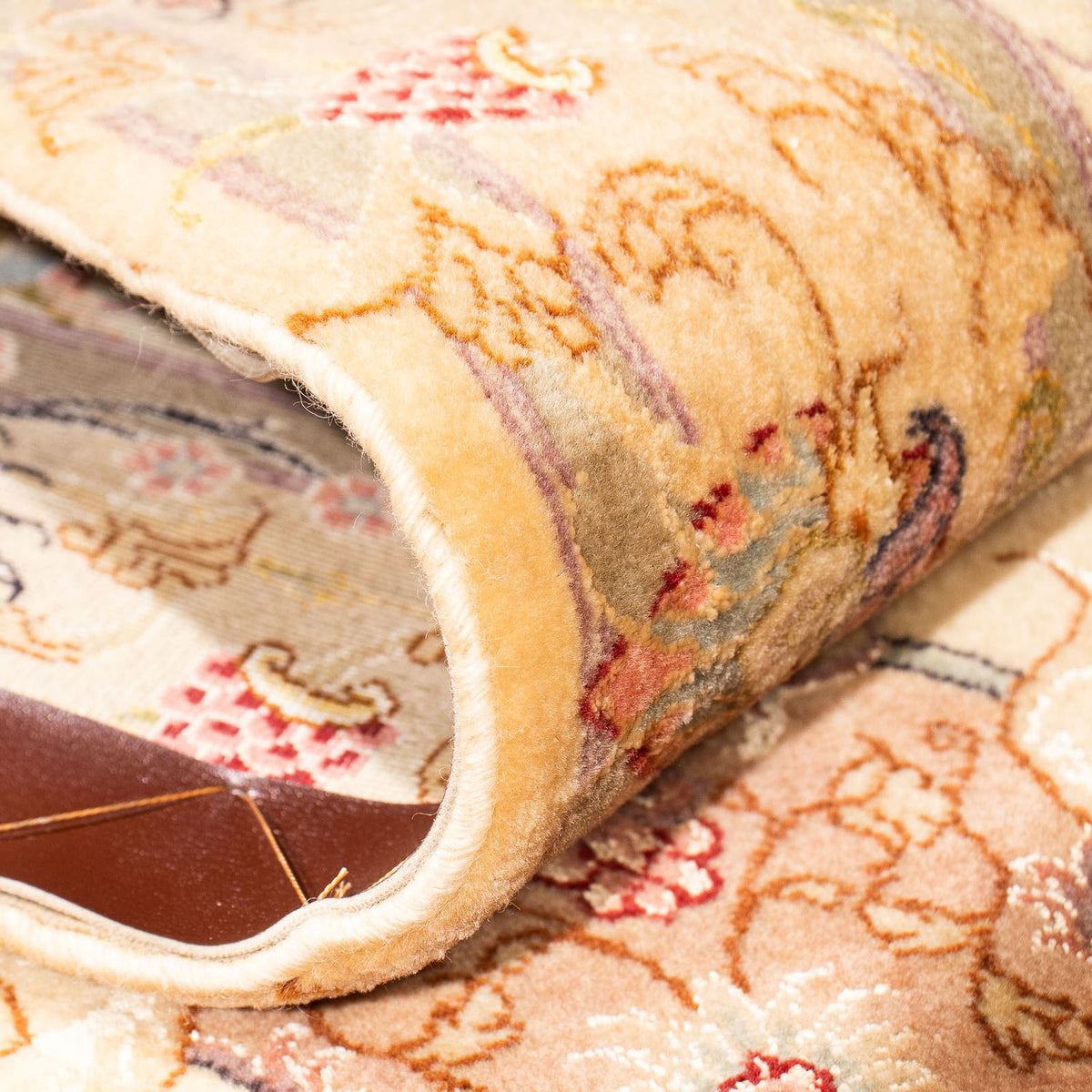 Biegacz Dywan perski - Tabriz - Królewski - 314 x 80 cm - jasnobrązowy