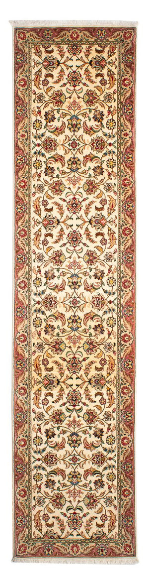 Biegacz Dywan perski - Tabriz - Królewski - 299 x 68 cm - beżowy
