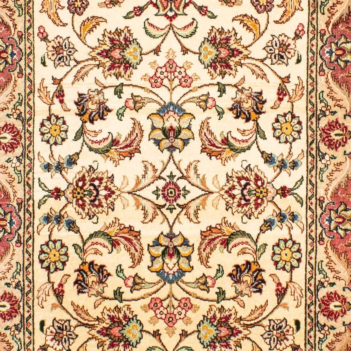 Biegacz Dywan perski - Tabriz - Królewski - 299 x 68 cm - beżowy