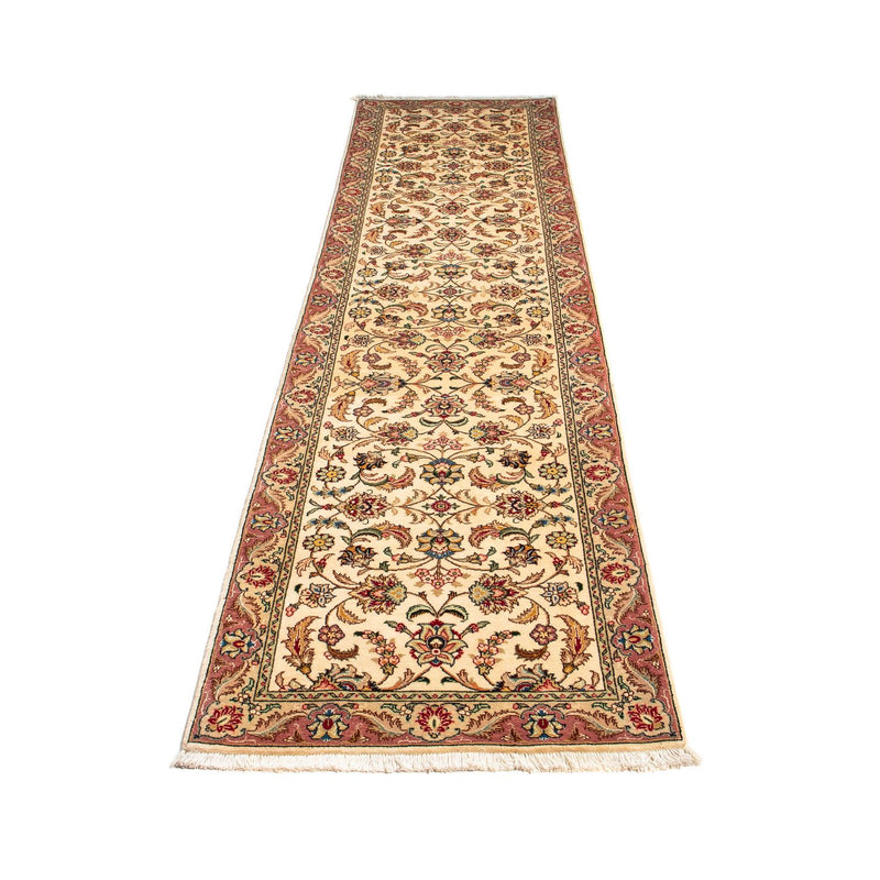 Biegacz Dywan perski - Tabriz - Królewski - 299 x 68 cm - beżowy