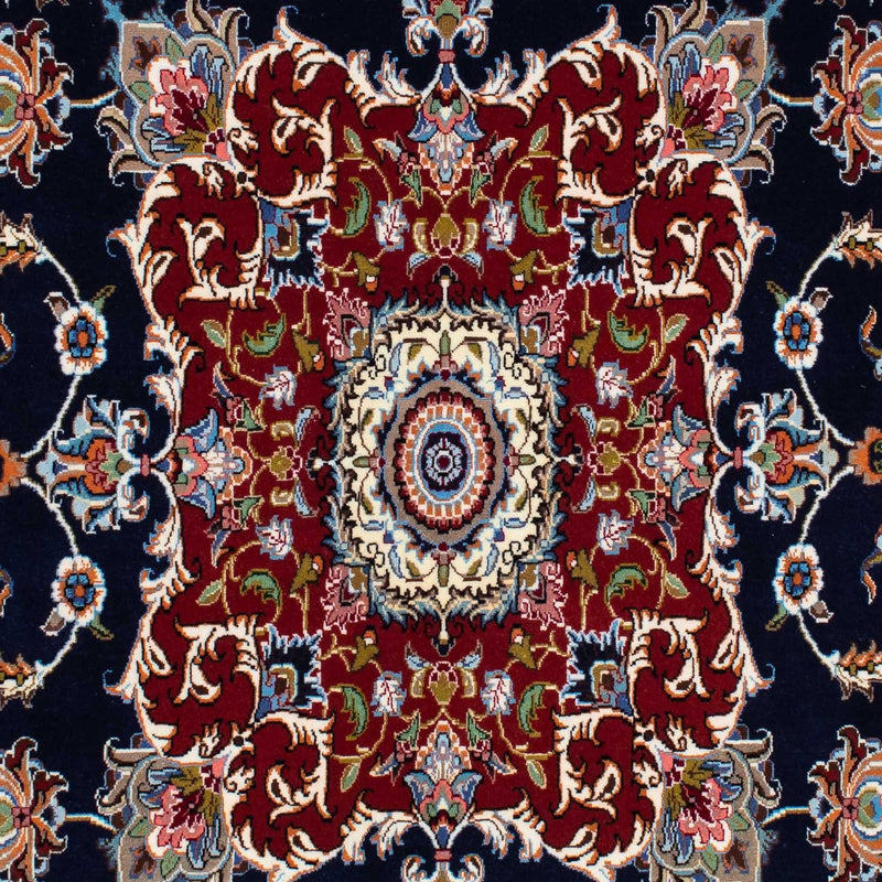 Dywan perski - Ghom - 198 x 142 cm - ciemnoniebieski