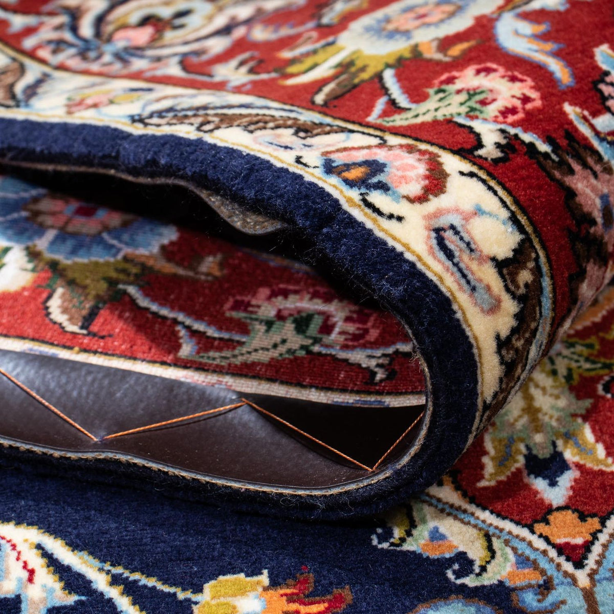 Dywan perski - Ghom - 198 x 142 cm - ciemnoniebieski