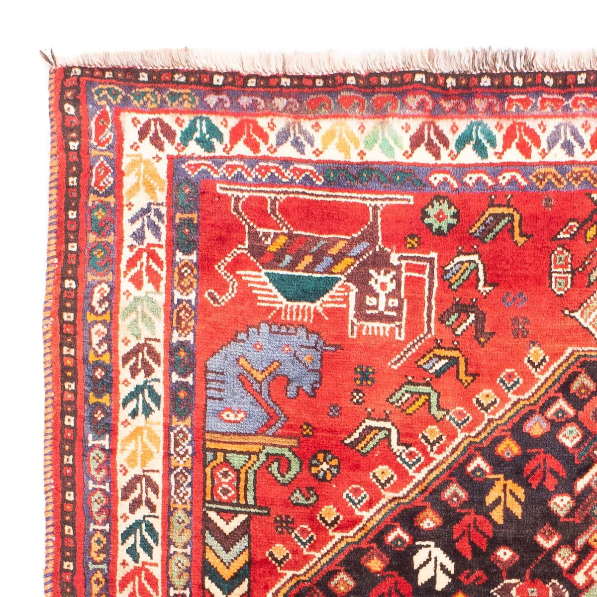 Perski dywan - Nomadyczny - 153 x 120 cm - czerwony