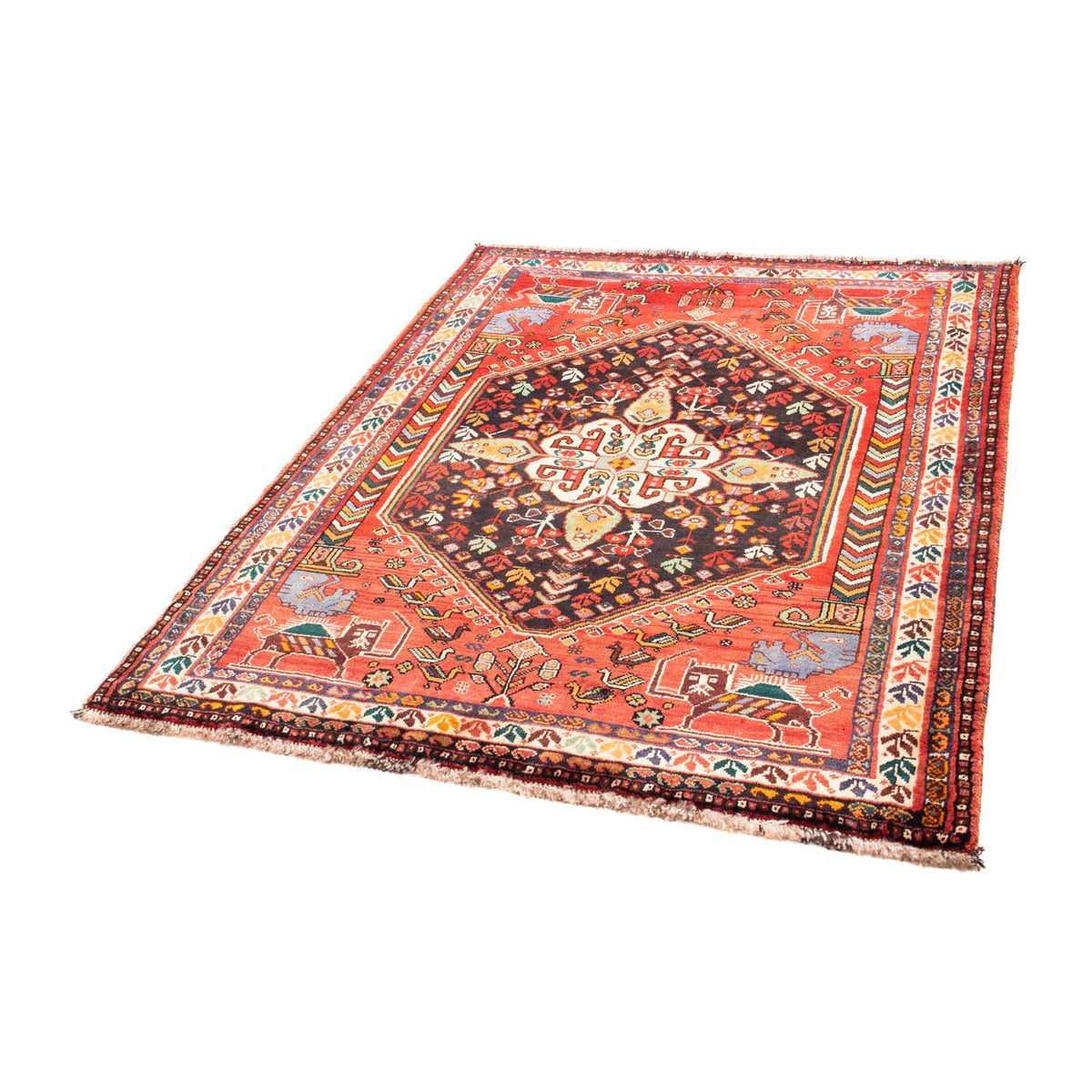 Perski dywan - Nomadyczny - 153 x 120 cm - czerwony