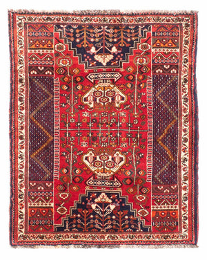 Perski dywan - Nomadyczny - 135 x 107 cm - ciemna czerwień