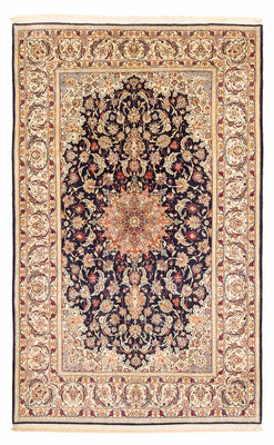Dywan perski - Isfahan - Premium - 327 x 202 cm - ciemnoniebieski