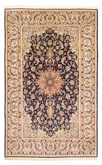 Dywan perski - Isfahan - Premium - 327 x 202 cm - ciemnoniebieski