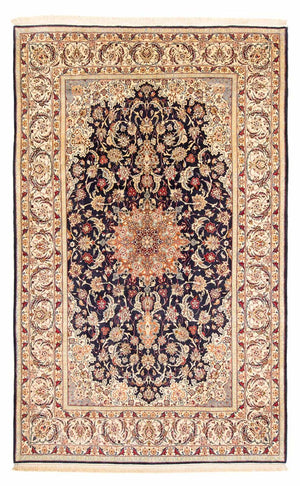Dywan perski - Isfahan - Premium - 327 x 202 cm - ciemnoniebieski