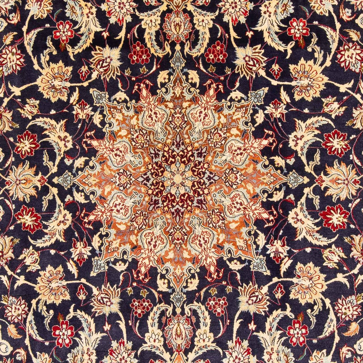 Dywan perski - Isfahan - Premium - 327 x 202 cm - ciemnoniebieski