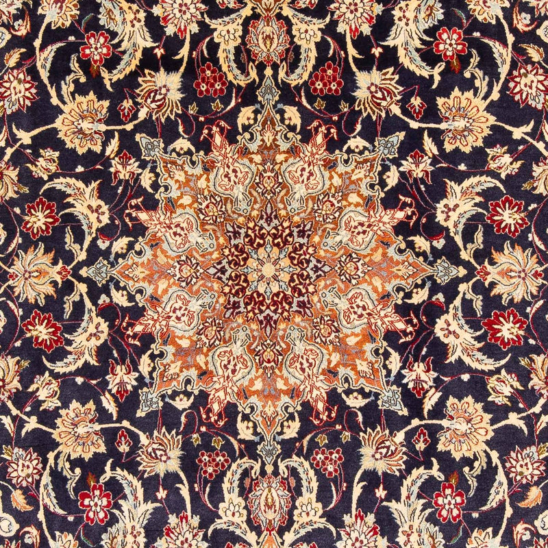 Dywan perski - Isfahan - Premium - 327 x 202 cm - ciemnoniebieski