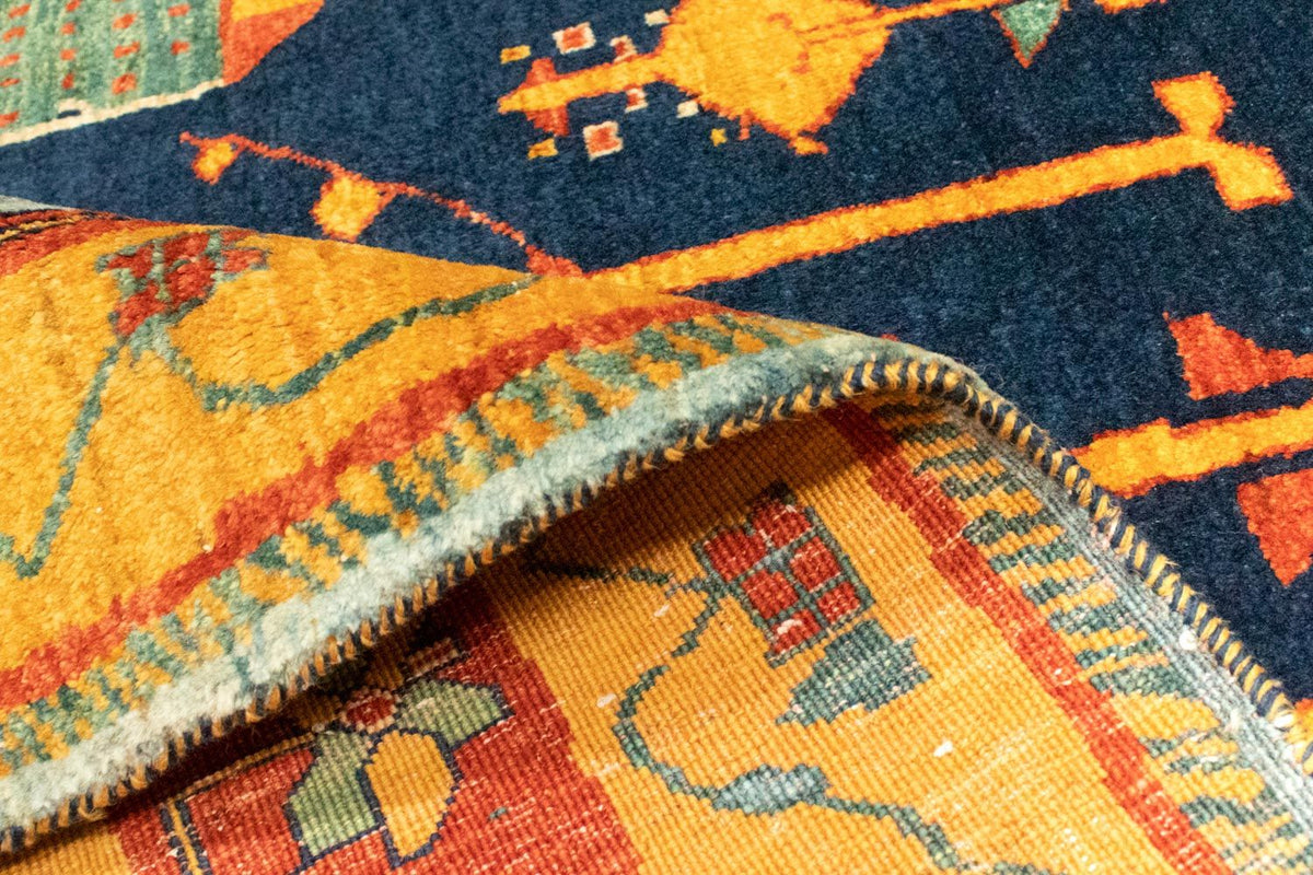 Dywan Gabbeh - Loribaft Perski - 210 x 168 cm - ciemnoniebieski