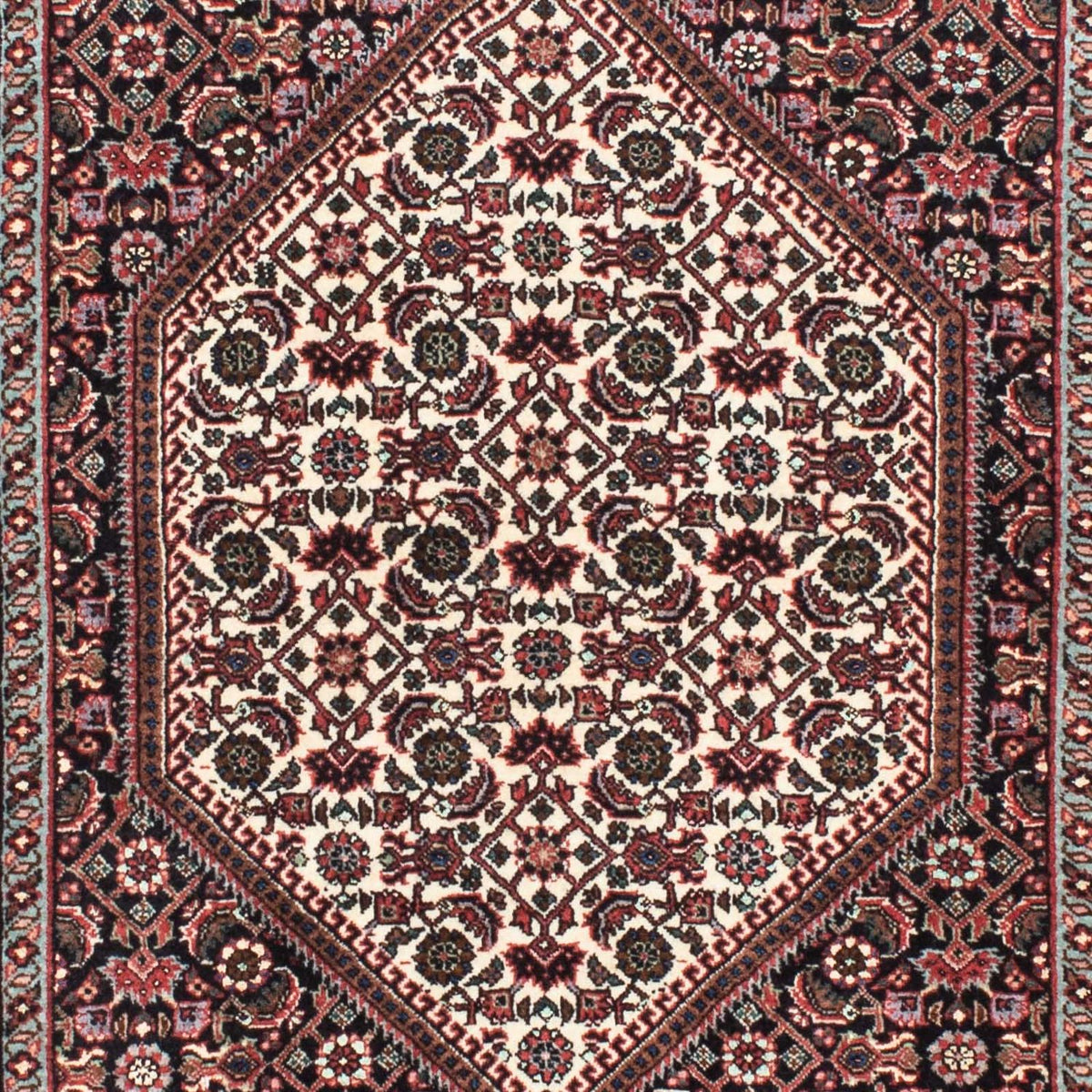 Biegacz Dywan perski - Bijar - 216 x 72 cm - ciemnoniebieski